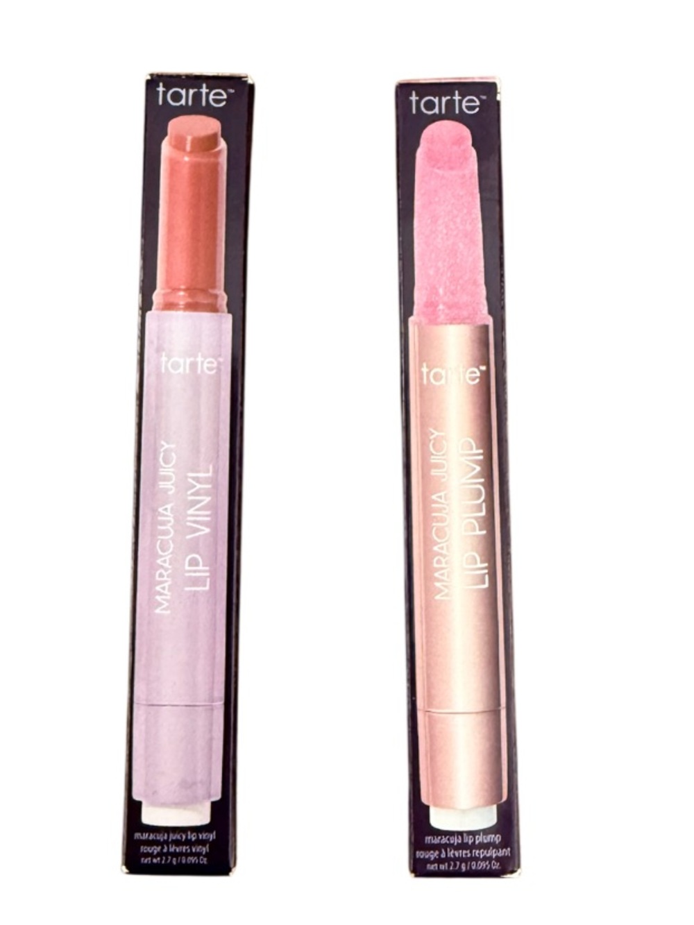 Tarte Maracuja Juicy Lip Duo — Pink Shimmer Glass- Rosy Brown NIB